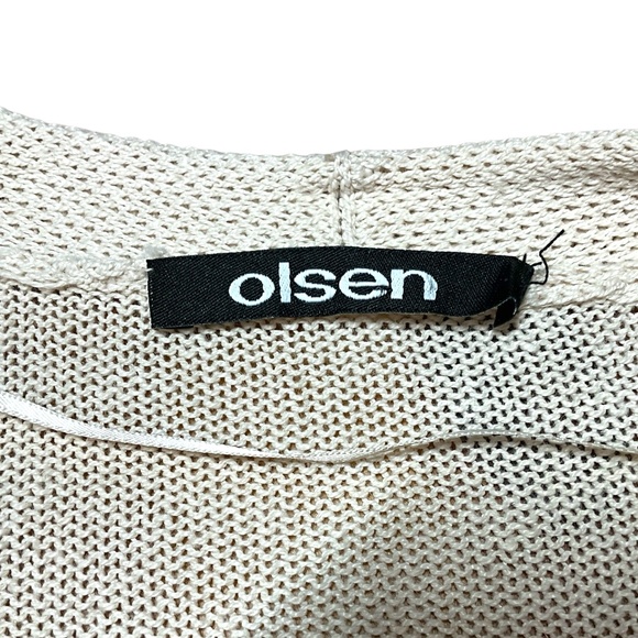 OLSEN Linen Cotton Blend Open Front Cardigan Drawstring Back Roll Tab Sleeves 12 - Picture 5 of 12